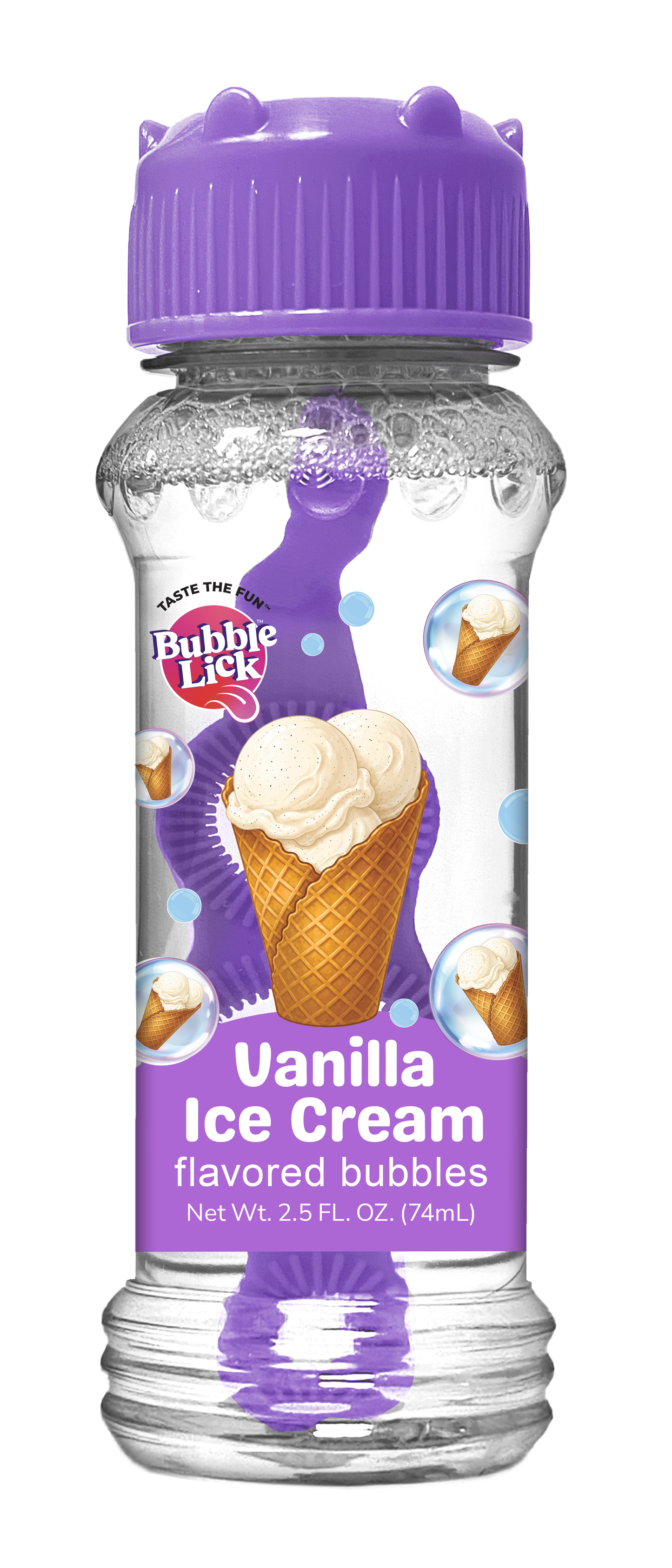 4 pk Box 2.5oz Bubble Lick Ice Cream Variety Pack Flavored Bubbles