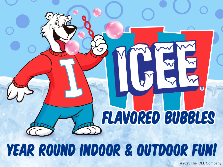 12 cnt PDQ 2.5oz Bubble Lick ICEE Blue Raspberry Flavored Bubbles
