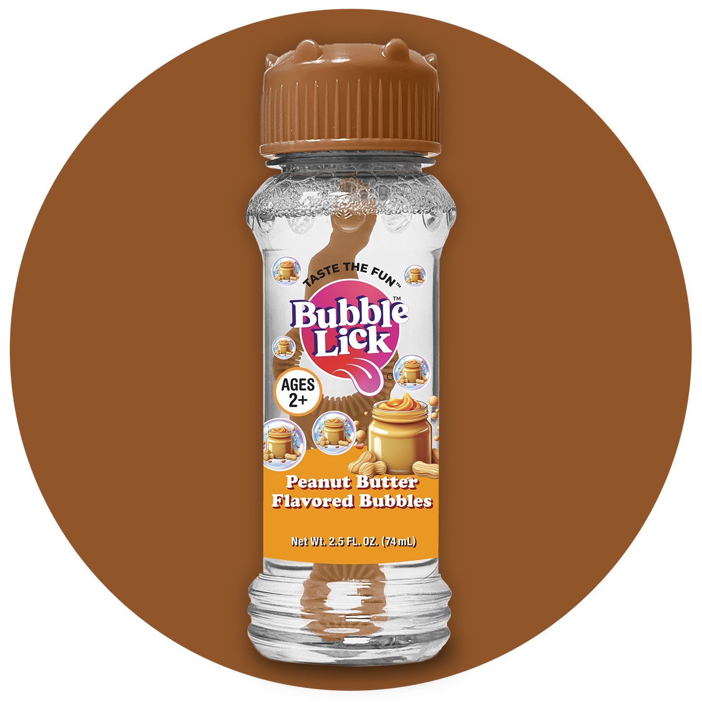 4 pk Box 2.5oz Bubble Lick Peanut Butter Flavored Bubbles