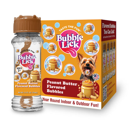 4 pk Box 2.5oz Bubble Lick Peanut Butter Flavored Bubbles