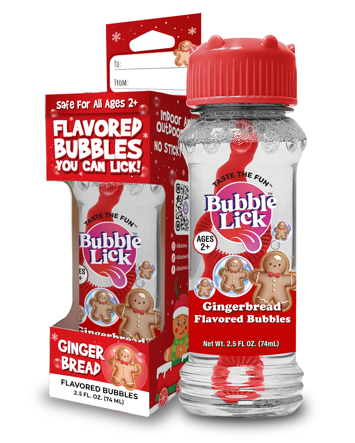 1 Pack Box Bubble Lick Gingerbread Flavored Bubbles