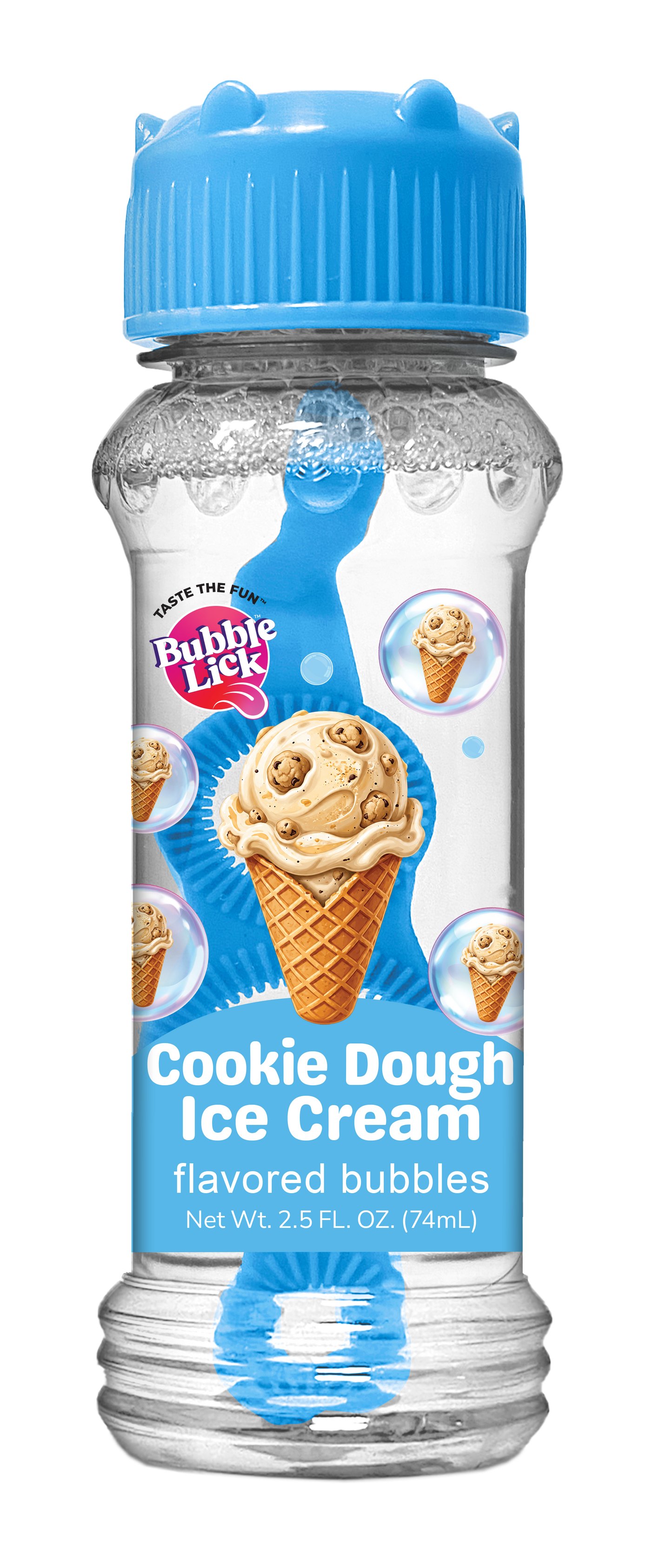 12 cnt PDQ 2.5oz Bubble Lick Ice Cream Variety Flavored Bubbles