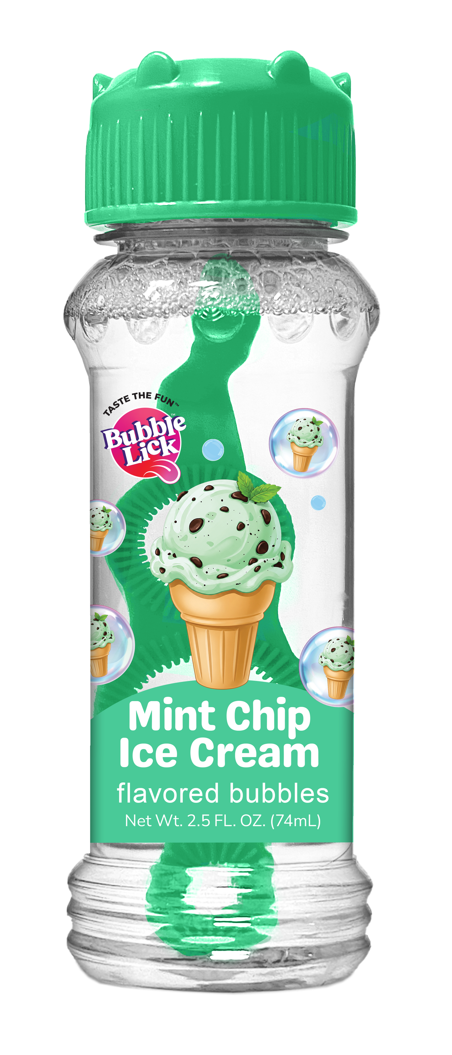 12 cnt PDQ 2.5oz Bubble Lick Ice Cream Variety Flavored Bubbles