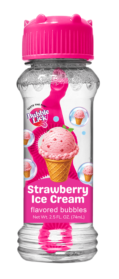 12 cnt PDQ 2.5oz Bubble Lick Ice Cream Variety Flavored Bubbles