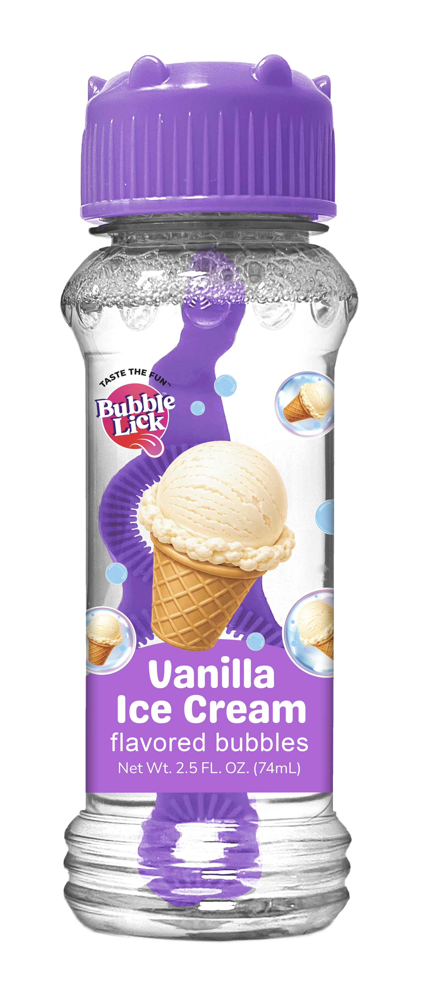 12 cnt PDQ 2.5oz Bubble Lick Ice Cream Variety Flavored Bubbles