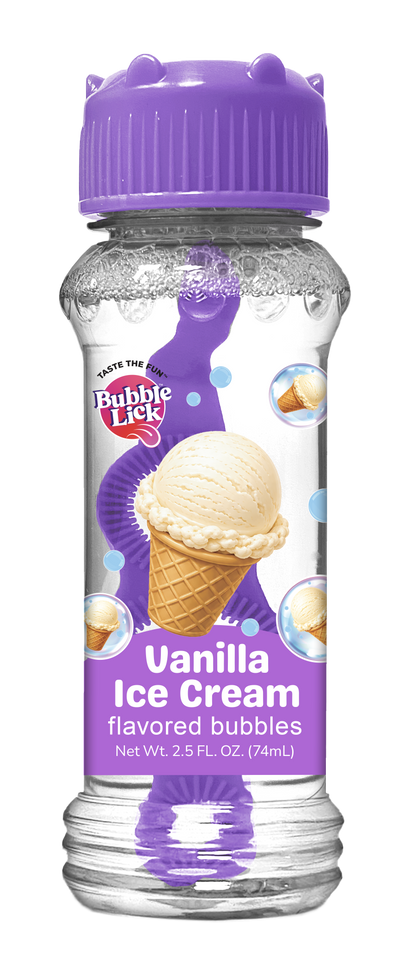 12 cnt PDQ 2.5oz Bubble Lick Ice Cream Variety Flavored Bubbles