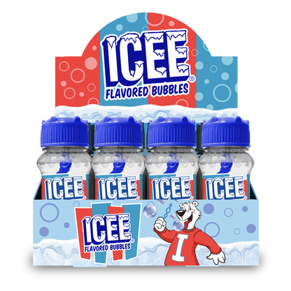 12 cnt PDQ 2.5oz Bubble Lick ICEE Blue Raspberry Flavored Bubbles