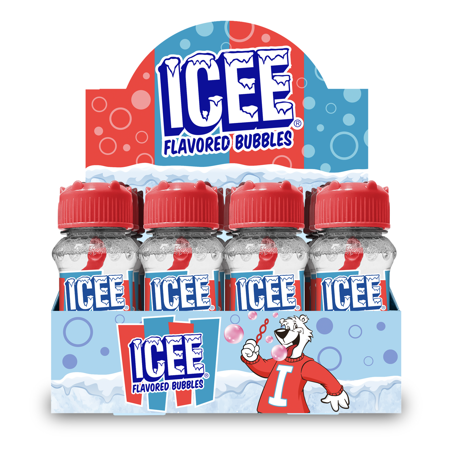 12 cnt PDQ 2.5oz Bubble Lick ICEE Red Cherry Flavored Bubbles