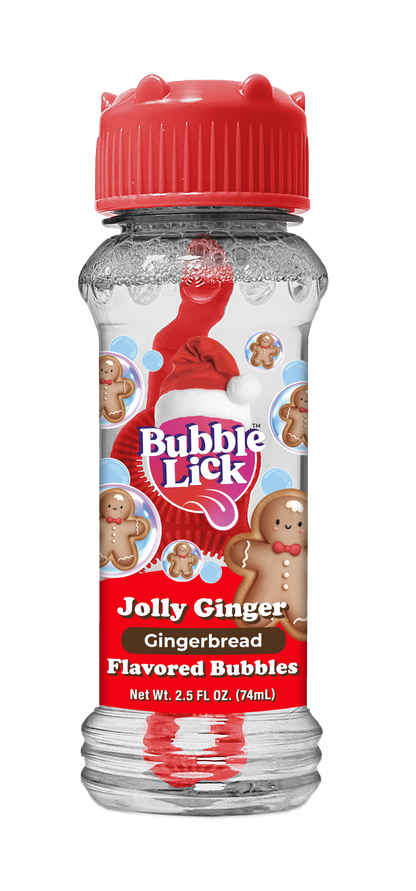 12 cnt PDQ 2.5oz Bubble Lick Jolly Ginger Flavored Bubbles