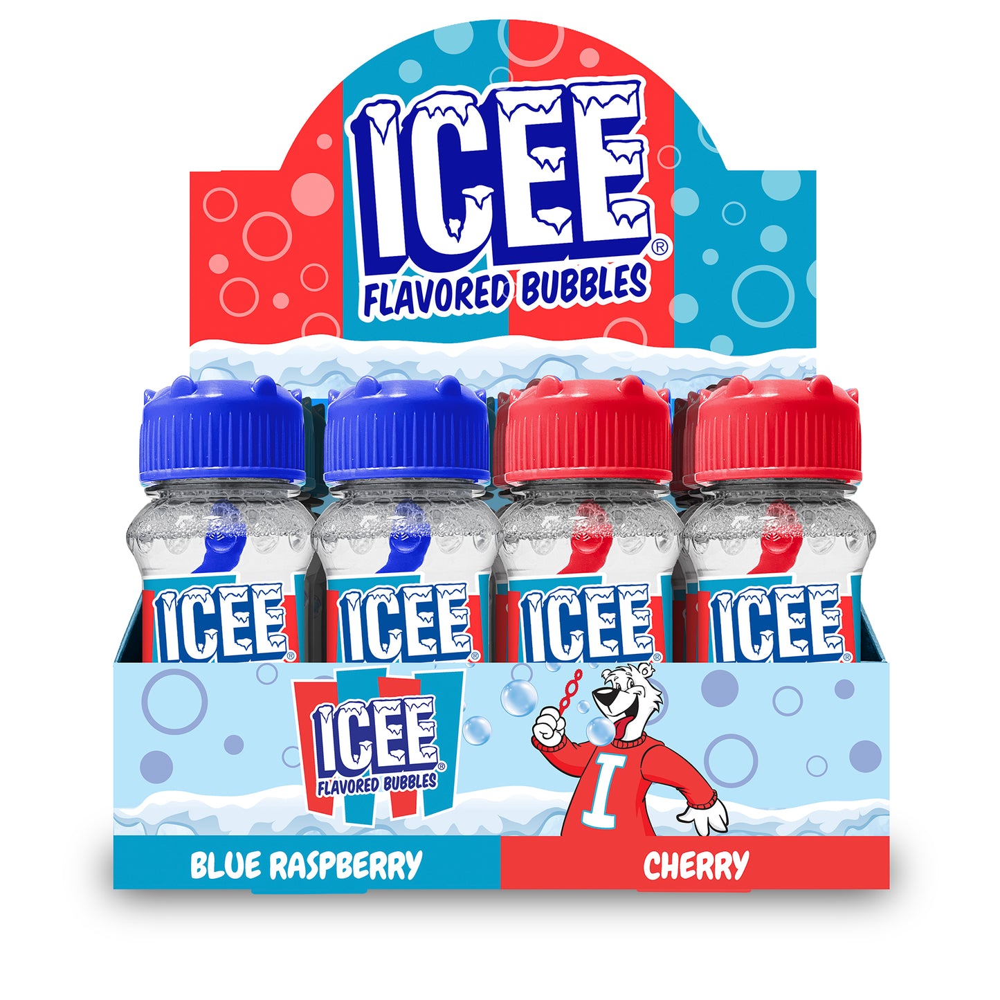 12 cnt PDQ 2.5oz Bubble Lick ICEE Variety Flavored Bubbles