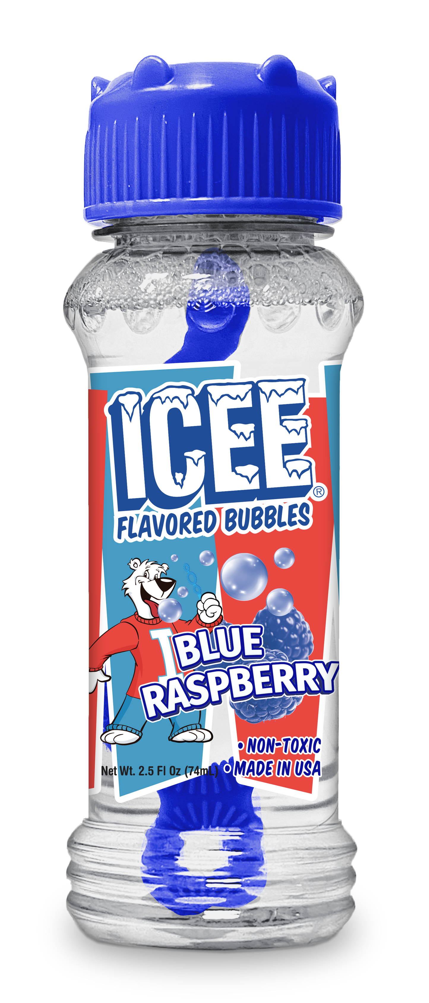 12 cnt PDQ 2.5oz Bubble Lick ICEE Blue Raspberry Flavored Bubbles