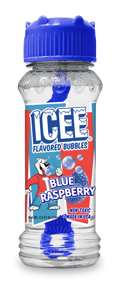 12 cnt PDQ 2.5oz Bubble Lick ICEE Blue Raspberry Flavored Bubbles