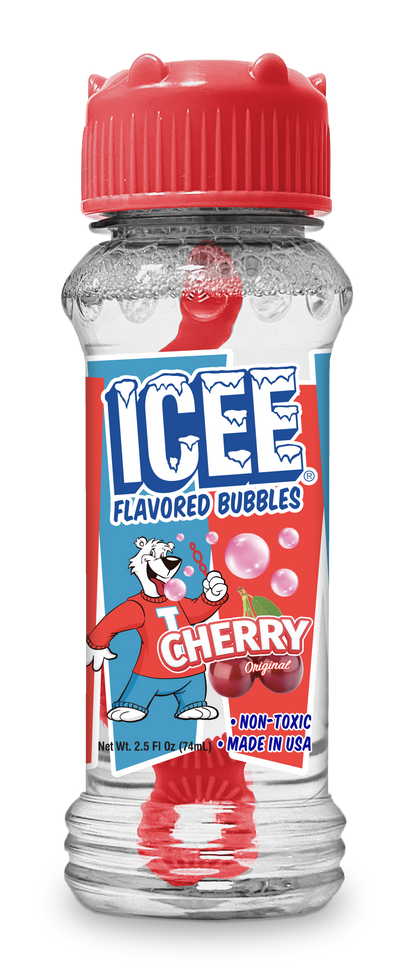 12 cnt PDQ 2.5oz Bubble Lick ICEE Red Cherry Flavored Bubbles