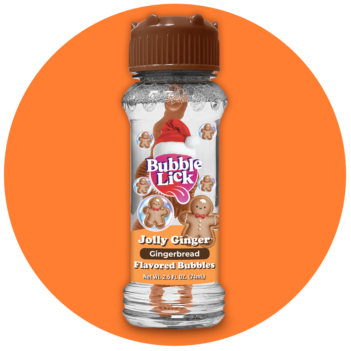 4 pk Box 2.5oz Bubble Lick Holiday Flavored Bubbles Peppermint Cocoa Gingerbread Eggnog USA Made