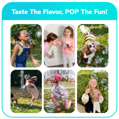 16 cnt PDQ Bubble Lick Ice Cream Collection Cookie Dough, Mint Chocolate Chip, Strawberry & Vanilla Flavored Bubbles