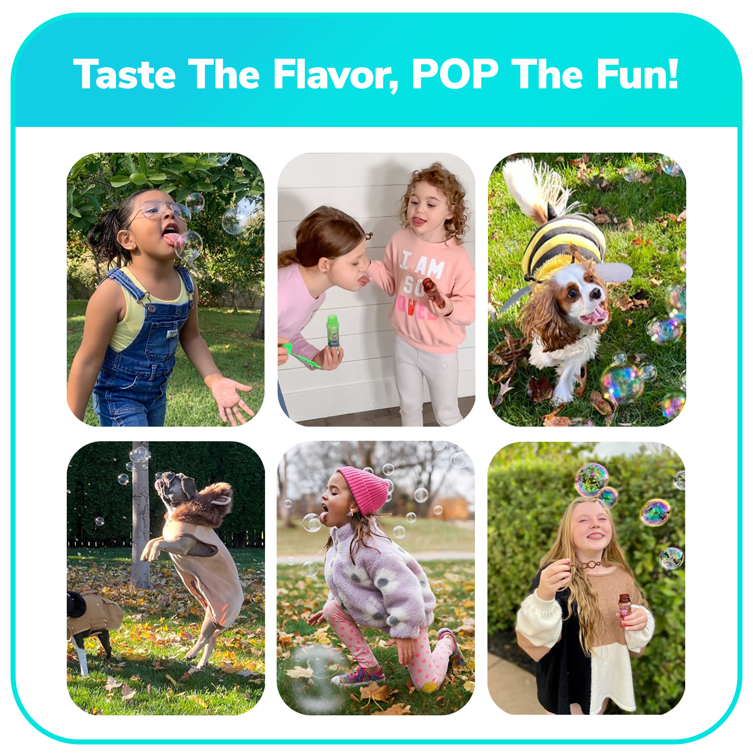 4 pk Box 2.5oz Bubble Lick Holiday Flavored Bubbles Peppermint Cocoa Gingerbread Eggnog USA Made