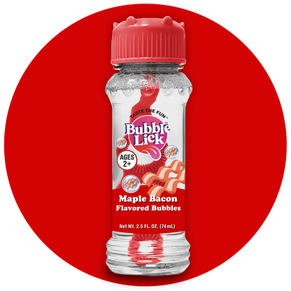 12 cnt PDQ 2.5oz Bubble Lick Maple Bacon Flavored Bubbles