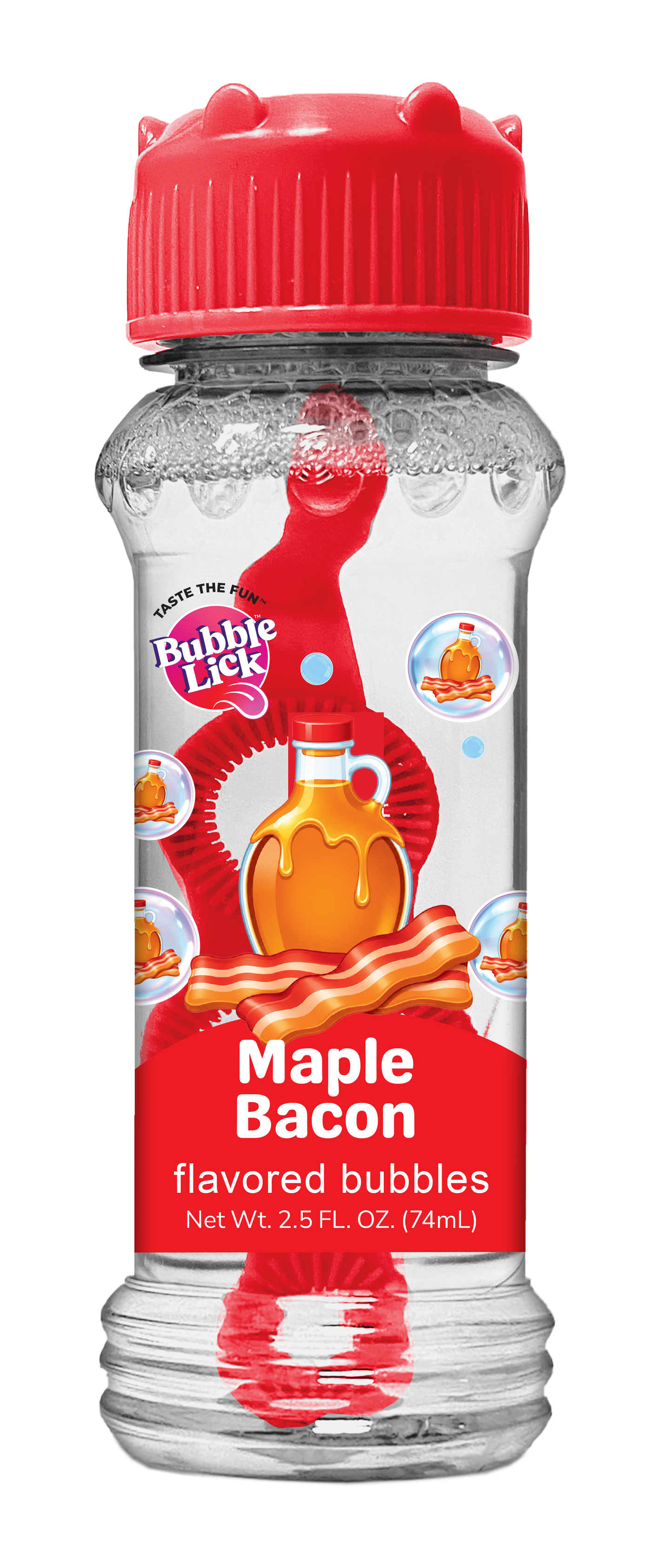 4 pk Box 2.5oz Variety Flavor Bubble Lick Maple Bacon & Peanut Butter Flavored Bubbles