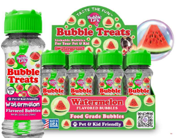 12 cnt PDQ 2.5oz Bubble Lick Watermelon Flavored Bubbles