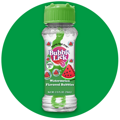 12 cnt PDQ 2.5oz Bubble Lick Watermelon Flavored Bubbles